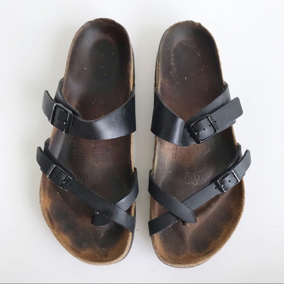 Birkenstock Shoes - Birkenstock Black Leather Mayari Sandals